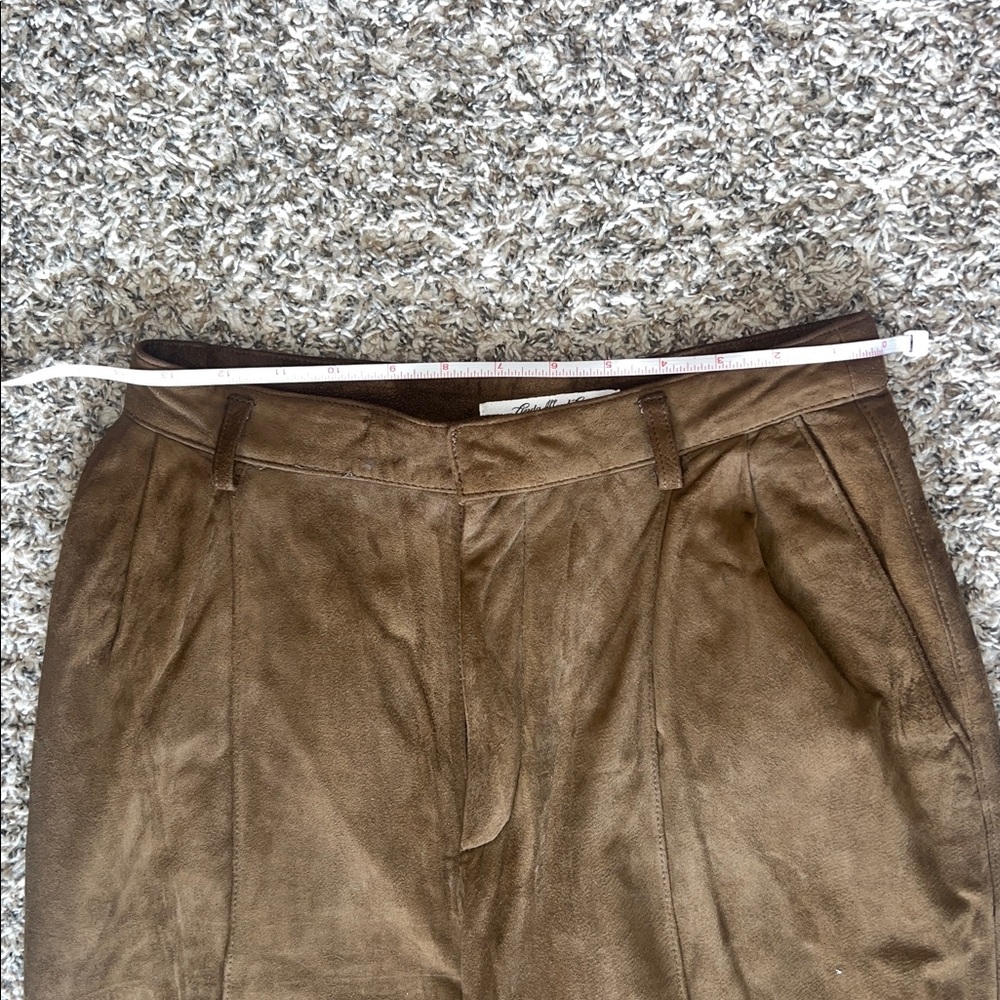 Linda Allard Ellen Tracy Vintage 80s-90s Lambskin Suede Leather High Waist Pant - Picture 9 of 14